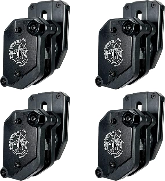 Black Scorpion Outdoor Gear Competition Magazine Pouches for Double Stack Magazine, 9mm 40-1 1/2" Belt, IPSC USPSA Approved, 4 Pack