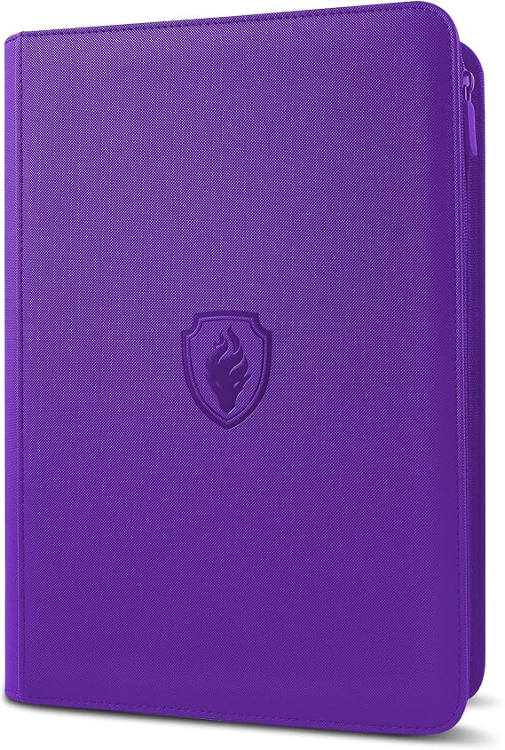 Premium Zip Card Binder, Fabmaker 9 Pocket Trading Card Binder PU Cover