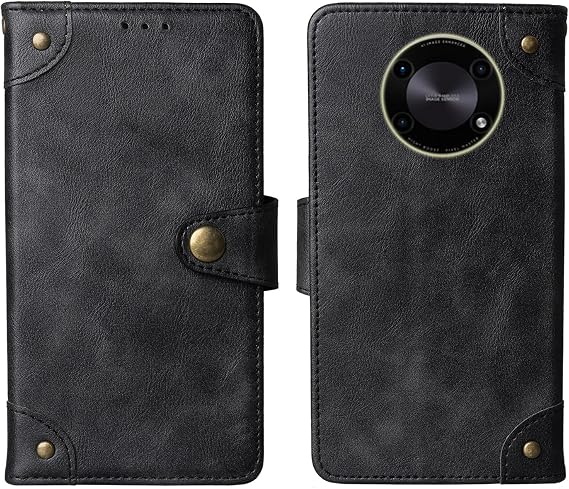 Flip Genuine Premium Leather Phone Gel Case for Acer Super ZX 5G 6.78" Cover Etui Protective Protector Wallet Shell Bumper (Black)