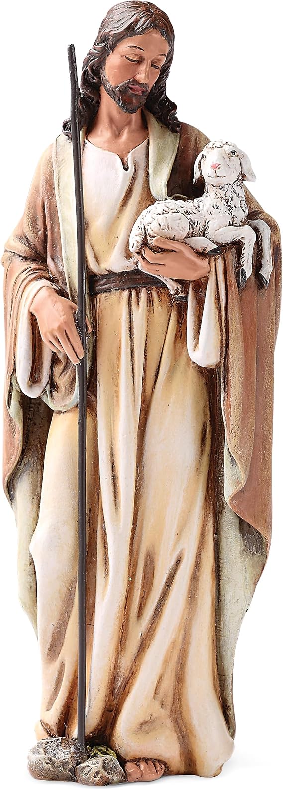 Roman Joseph's Studio Good Shepherd Figure, 6.25" Religious Tabletop Statue, Renaissance Collection, Faith Decor