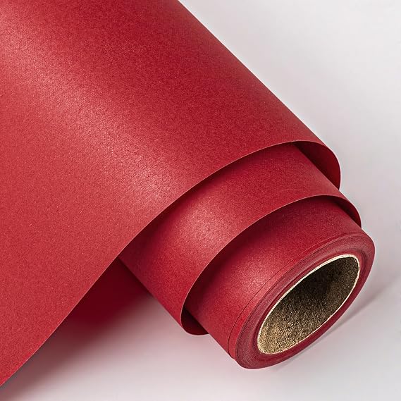 MAYPLUSS Red Kraft Paper Roll - Mini Roll- 17in x 32.8ft(46.8sqft) Recyclable Paper Perfect for Gift Wrapping, Craft,Moving Packing,Red Christmas Wrapping Paper,Parcel,Party,Birthday Wedding Christmas