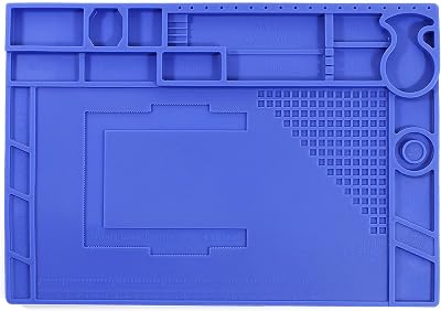 YIHUA M180 Anti-Slip Magnetic Insulation 500C Heat-Resistant Silicone Work Mat for Soldering, SMD Rework, Mobile Phone, Laptop, Electronics Repair and DIY Size: 17.32 x 12.20 Inches M180