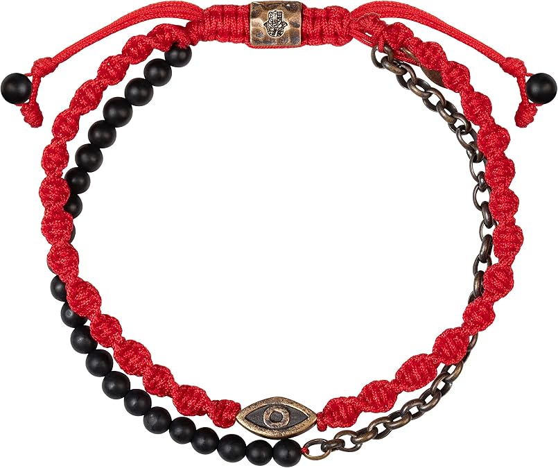 KARMA AND LUCK - Spiritual Strength - Men's Red String Adjustable Bracelet Handmade in Bali