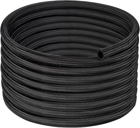 EVIL ENERGY 4AN Fuel Line CPE Nylon Braided AN4 Fuel Hose 10FT Black
