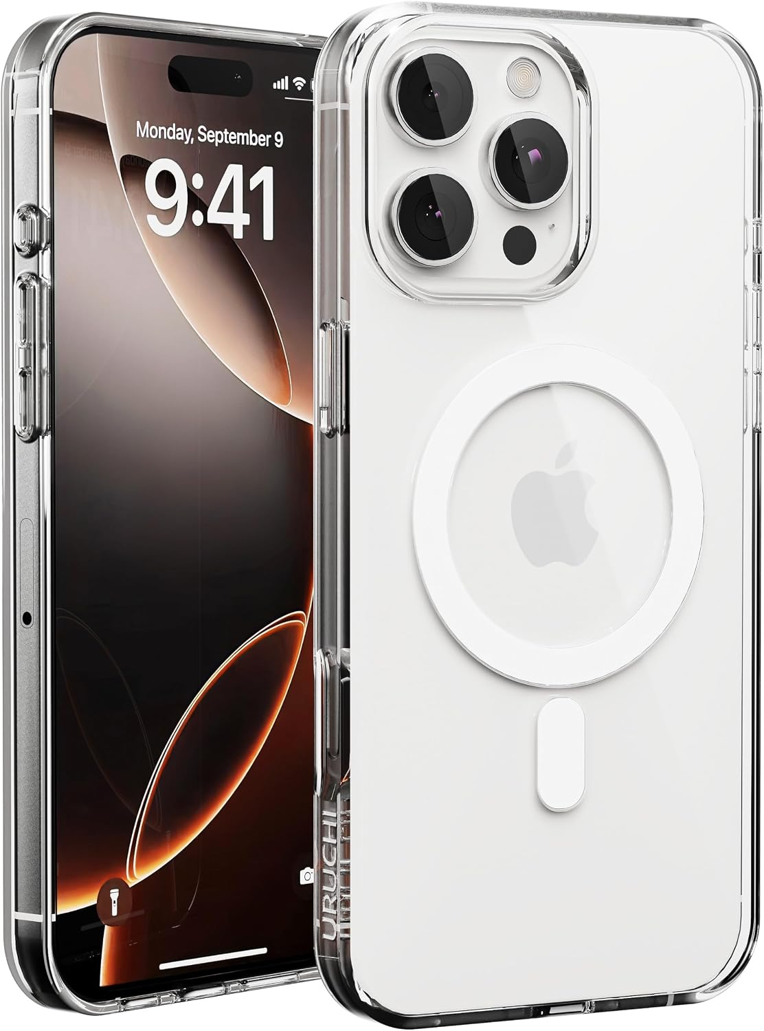 Compatible Case with MagSafe for URUCHI Apple iPhone 14 Pro Max, Magnetic Transparent Case, Anti-Yellowing Protector, Shockproof Transparent Crystal Cover