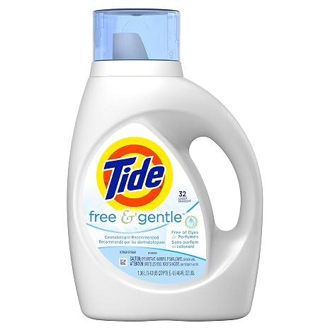 Tide Free & Gentle Liquid Laundry Detergent, 32 loads, 46 Fl Oz