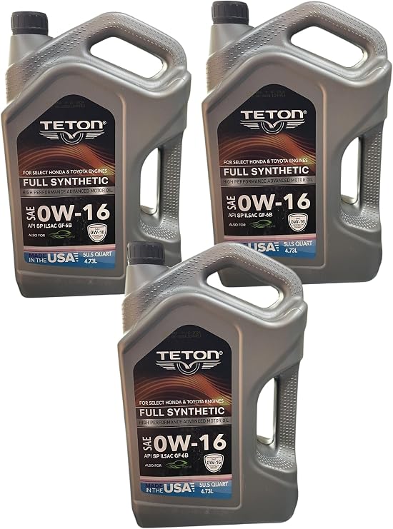 0W-16 Advanced Full Synthetic Motor Oil 5 Quarts 4.73L High Performance Advanced Motor Oil API SP ILSAC GF-6B For Select Honda & Toyota Engines Also For Hybrid Made in USA (Pack of 3)