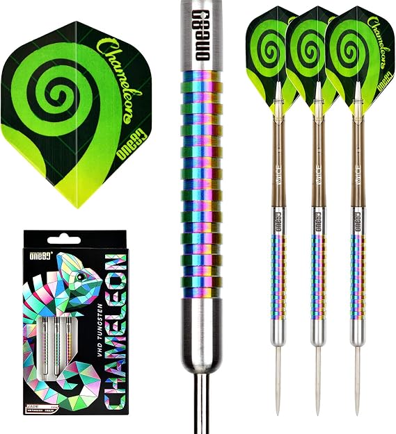 ONE80 90% Tungsten Steel Tip Darts Sets Chameleon, Night Hunter Professional Darts Set
