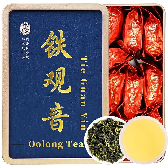 XIXICHA Tie Guan Yin Tea Oolong Loose Leaf 128g/4.5oz 8g*16bags Tieguanyin Chinese Tea Iron Goddess of Mercy from Anxi Fujian Core Area Orchid Aroma