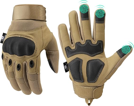 Mossy Oak Touchscreen Motorcycle Gloves for Men | Riding Gloves with Palm Padding for Cycling, Hiking, Camping and Climbing
