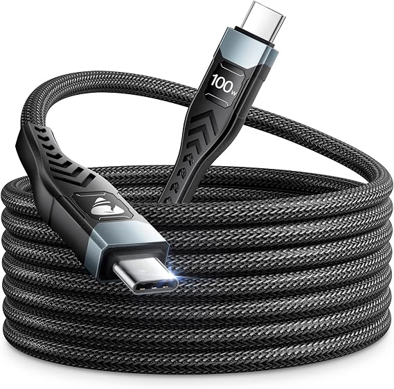 100W USB C to USB C, Fast Charging Cable 3M Long Type C Cable C to C Charger Fast Charg Lead Usbc to Usbc for iPhone 16 15 Pro Max Plus MacBook iPad Pro/Air Samsung Galaxy S23/S22/S21 Google Pixel