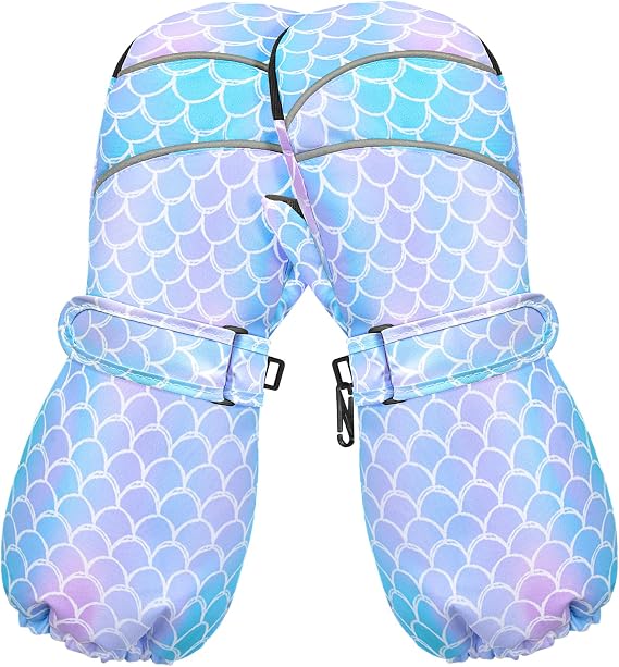Kids Gloves Winter Toddler Mittens Girls Snow Ski Glove Waterproof Warm Sherpa with Long Cuff Snowboard Gloves