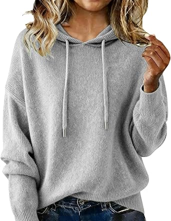 Women's Long-Sleeved Hooded Sweater for Autumn and Winter