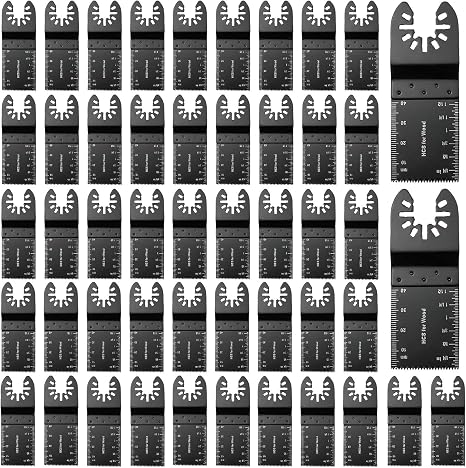 50Pcs Oscillating Tool Blades 35mm Professional Universal Oscillating Saw Blades Wood Multitool Blades Compatible with Dewalt, Milwaukee, Makita, Ryobi, Rockwell, Bosch | Oscillating Saw Blades for Wood & Metal,Quick Release Saw Blades,Compatible with Dewalt,Milwaukee,Makita,Ryobi,Rockwell,Bosch