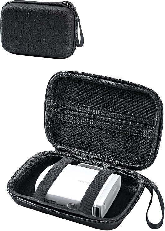 Protective Portable Label Printer Case,Lightweight Hard Storage for Label Makers Compatible with P21, D30, D11, E10, D110, Label Maker Machine Accessories Carrying Bag Black (Box Only)