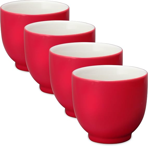 FORLIFE Q Tea Cup (Set of 4), 7 oz., Red