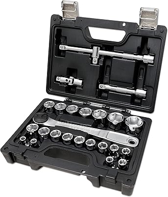 Beta 923EC25 25-Piece 12 Drive Socket and Accessories Set, Metric 8mm-32mm