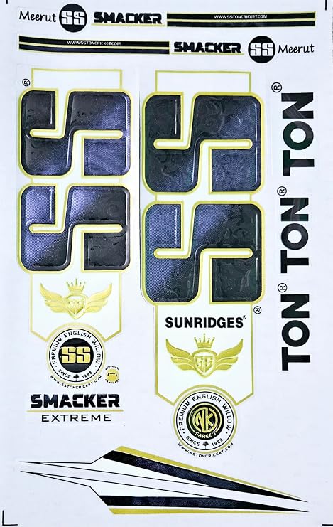 AYN Cricket Bat Sticker 4D Digital Embossed English Willow Fiber Tape Sports Accessories Protection, Smacker Black
