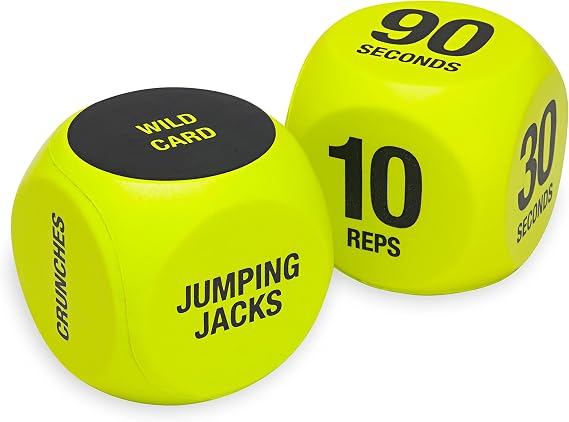 SPRI Exercise Dice, Group Fitness Game, 6-Sided with Carry Bag