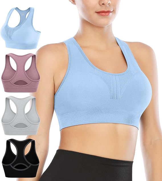 Heathyoga Sports Bras for Women High Support Sports Bra Pack Racerback Bras