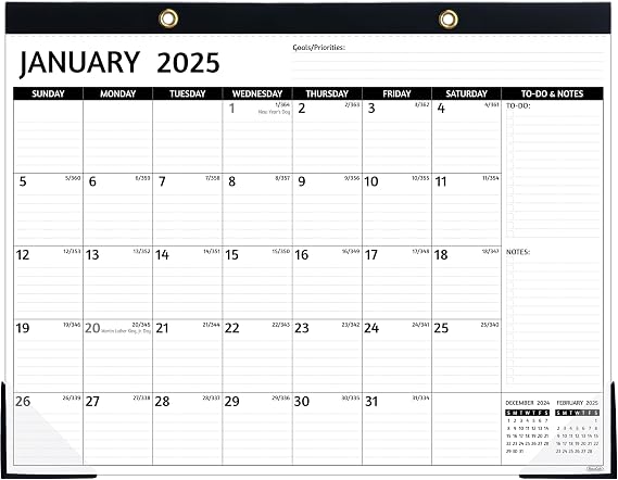 2025-2026 Desk Calendar Jan 2025 Jun 2026, 18 Monthly Calendar 2025-2026, Large Desk Calendar, 22'' x 17'', 2025 Desk/Wall Calendar with Desk Pad, To-do Lists, Ruled Blocks, Corner Protectors
