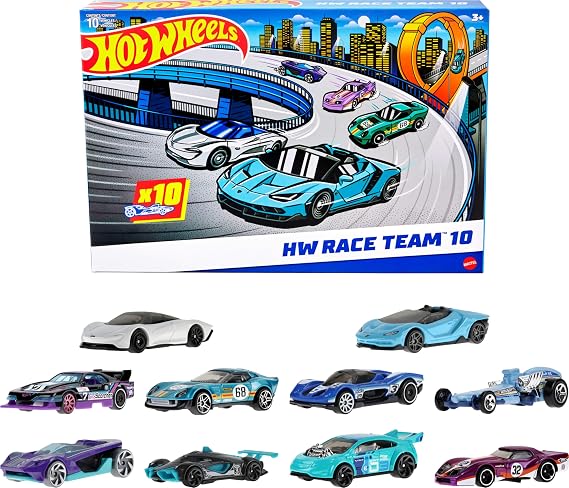 Hot Wheels Oyuncak Arabalar, 10'lu Yarış Arabası Paketi, 1:64 Ölçekli Corvette, Lamborghini, McLaren ve Hot Wheels Originals içerir (Amazon'a Özel) | 10'lu Set 1:64 Ölçekli Araçlar, Hot Wheels Originals ve Resmi Lisanslı Arabalar İçerir