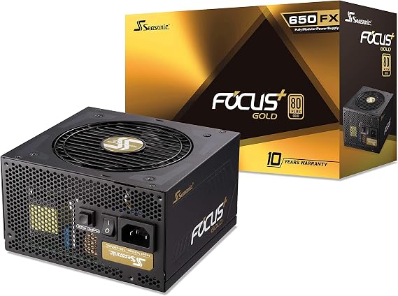 Seasonic FOCUS GX-650 - 650W - 80+ Gold - Full-Modular - ATX Form Factor - Low Noise - Premium Japanese Capacitor - Nvidia RTX 30/40 Super & AMD GPU Compatible (Ref. SSR-650FX)