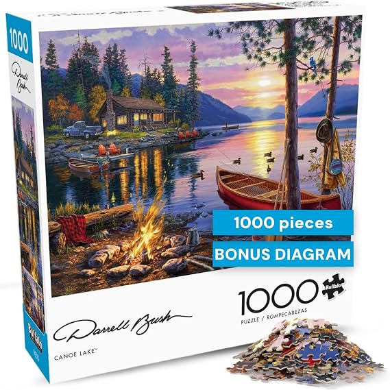 Buffalo Games Darrell Bush Canoe Lake Jigsaw Puzzle, 1000 Piece, for Adults