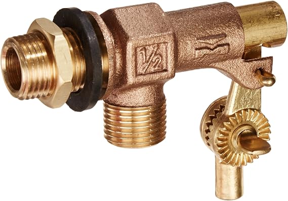 B & K 109-813 Tank Float Valve, 1/2 in Inlet, Male Inlet X Male Outlet, Bronze