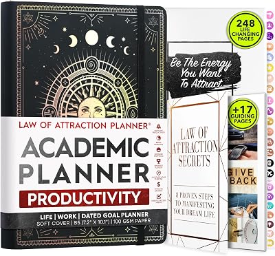 Academic Planner 2025-2026 - Weekly and Monthly Planner to Increase Productivity & Happiness | Daily Manifestation Journal | Goal, Gratitude Journal & Stickers | Dated from July 2025 - July 2026