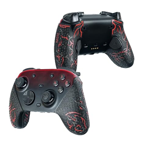 SHADOW BOOLT Controller Grips for GameSir G7 Pro, Skin kit,Anti-Skid, Multi-Texture, Sweat Absorption, Pre-Cut Grips Tape (Black, Red & Metallic Grey, Compatible with GameSir G7 Pro)