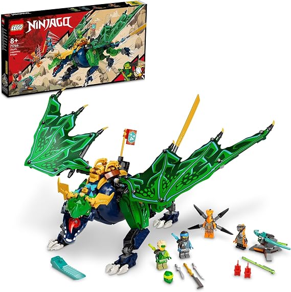 LEGO NINJAGO Lloyd’s Legendary Dragon 71766 Building Kit Playset Featuring a Ninja Battle Toy, NINJAGO Lloyd and Snake Figures; Building Kit for Ninja Fans Aged 8+ (747 Pieces)