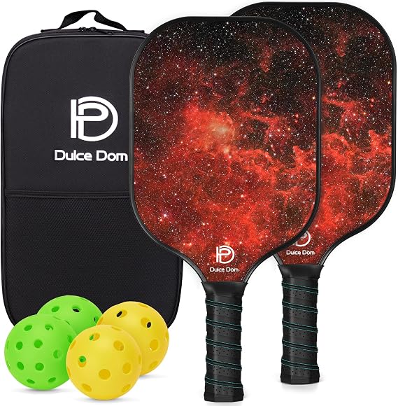 Dulce Dom カーボンファイバーピックルボールパドル 2/4個セット - 流れ星デザイン