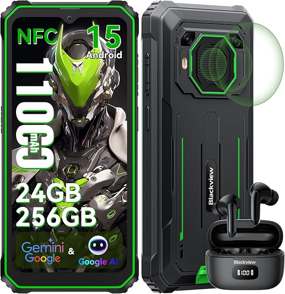 Blackview Rugged Phone BV6200Plus 98dB Super Speaker 11000mAh, 24GB+256GB/2TB Rugged Smartphone Unlocked, 6.56" HD+ 90Hz Waterproof Phone 2025 Android 15, NFC/Fingerprint/GPS/T-moblie/IP69K/3 Slots