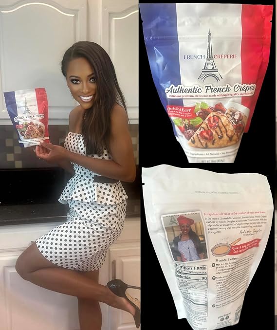 Gourmet Crepe Mix By French Creperie - Authentic Recipe by French Owner, Natacha - Quick & Easy - Perfect for Breakfast, Lunch, or Snack