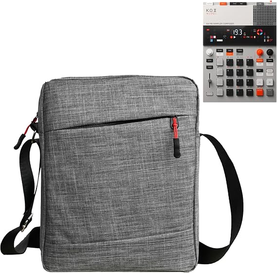 Pocket Operator Bag - Splashproof Crossbody Pouch Case for Teenage Engineering K.O. II Sampler EP-133 K.O II Sampler, Synthesizer and Drum Machine with Adjustable Strap (grey)