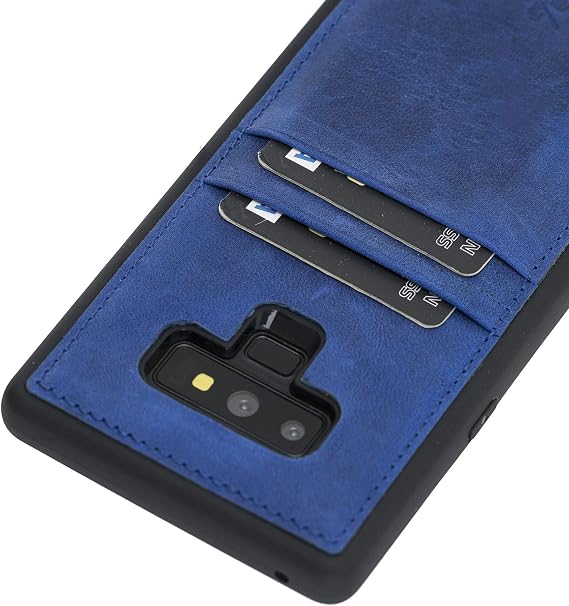 Venito Capri Leather Wallet Case Compatible with Samsung Galaxy Note 9 (6,4 inch) Extra Secure with RFID Blocking & Padded Back Cover (Antique Daark Blue)