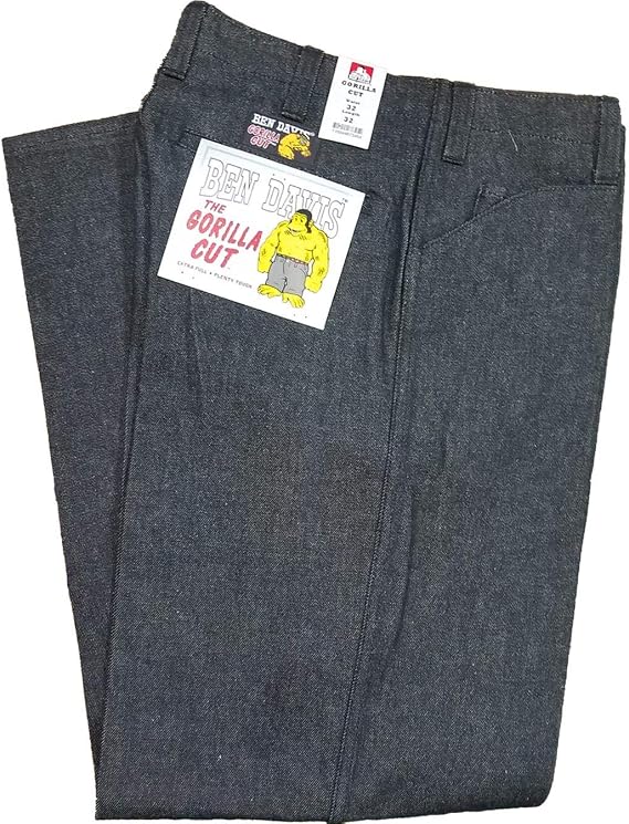 Black Cotton Denim Pants by Ben Davis Co