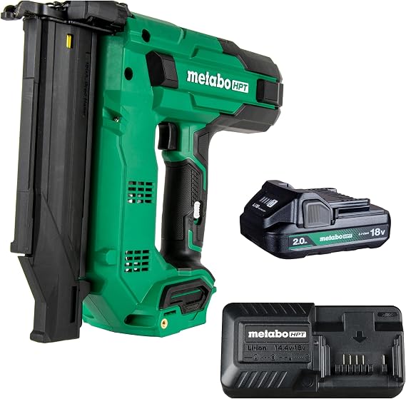 Bundle of Metabo HPT 18V MultiVolt Compact Cordless Brad Nailer Kit, NT1850DG + Metabo HPT Brad Nails | 1-Inch x 18 Gauge | Smooth | Electro Galvanized | 1,000 Count | 24102THPT