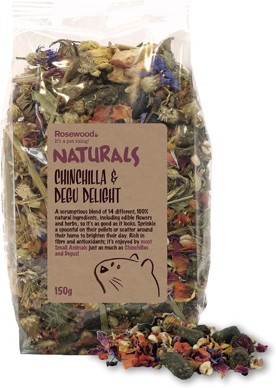 Rosewood Naturals Chinchilla & Degu Delight, Small Animal Treats, 150g