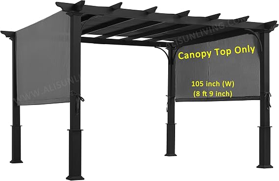 ALISUN Replacement Sling Canopy for 10 FT Pergola, Charcoal