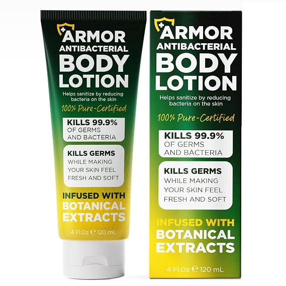 Antibacterial Body Lotion Kills 99.9% of Germs, Bacteria & Sanitizes Skin
