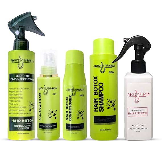 Hair Botox Set ( Shampoo, Conditioner, Leave-in Conditioner, Serum) Keratin Hair Treatment Made by UK Hair Professionals