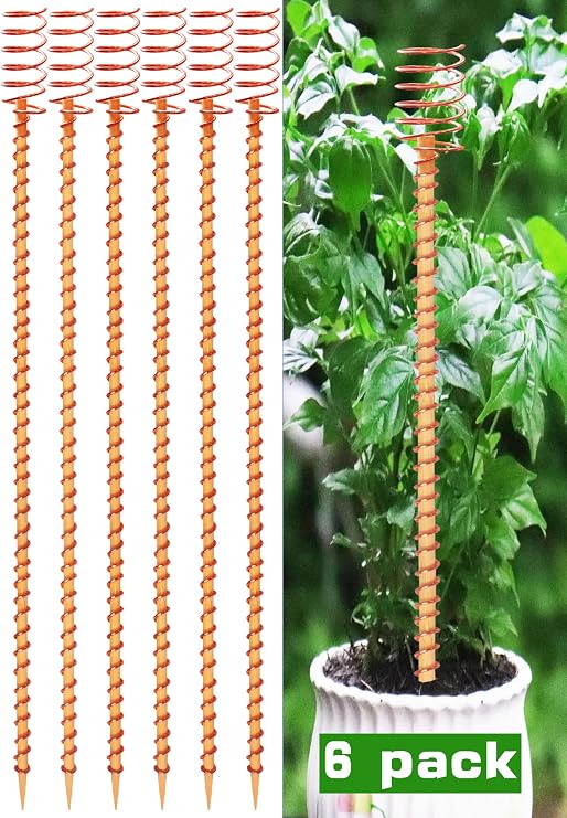 6 Pack 13" Copper Rods for Garden, Copper Antennas Stakes for Gardening