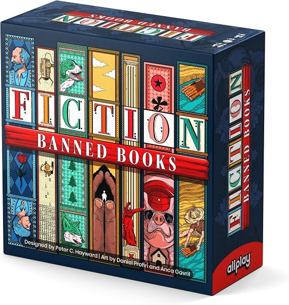 Allplay Fiction Banned Books Board Game | Cooperative Word Deduction & Bluffing Game | 210 Players, 2030 Min Playtime Logic Puzzle Party Game