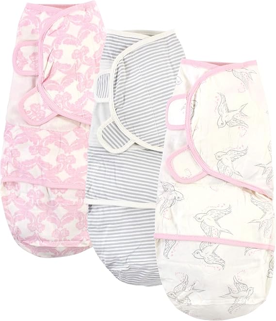 Touched by Nature Unisex Baby Organic Cotton Swaddle Wraps, Bird, 0-3 Months