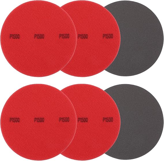 Bowling Ball Sanding Pads, Hook and Loop Sanding Sponge Discs - Fitting for (Bowling Ball Polisher - Orbital Sander - Resurfacing) Grit 1500 & 5 Inch & 6 Pack