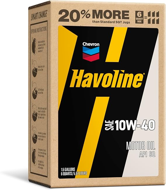 Havoline Motor Oil 10w40 Smart Change Engine Oil, 10W-40, 6 Quarts, Pack of 1