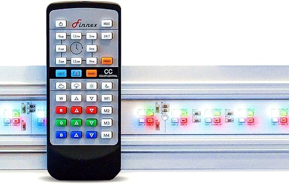 Finnex Planted Plus True 24/7 + HLC Aquarium LED Light, Automated Full Spectrum Fish Tank Light, True 660nm Deep Red Plant LEDs, 20 Inch, (HLC-20)