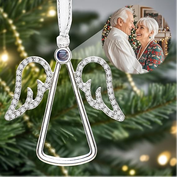 Personalized Christmas Tree Ornament, Custom Projection Photo Christmas Decoration, Christmas Ornament, Christmas Bauble, for Family/Couple, Hanging Home Decor for Xmas Party